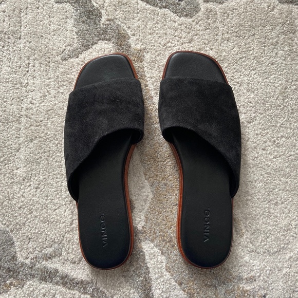 Vince // Canella Leather Suede Mule Slide Sandals // Size 7.5 - Picture 3 of 15